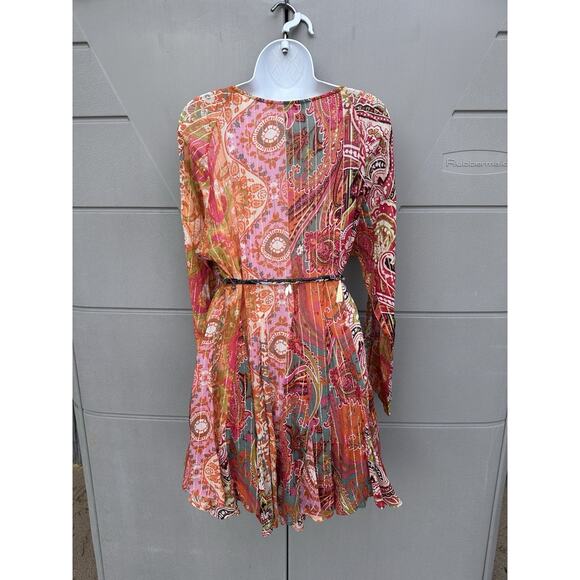 ZARA PRINTED SHORT DRESS MULTICOLORED BOHEMIAN TRAVEL RESORT FESTIVAL SZ S - Picture 9 of 16